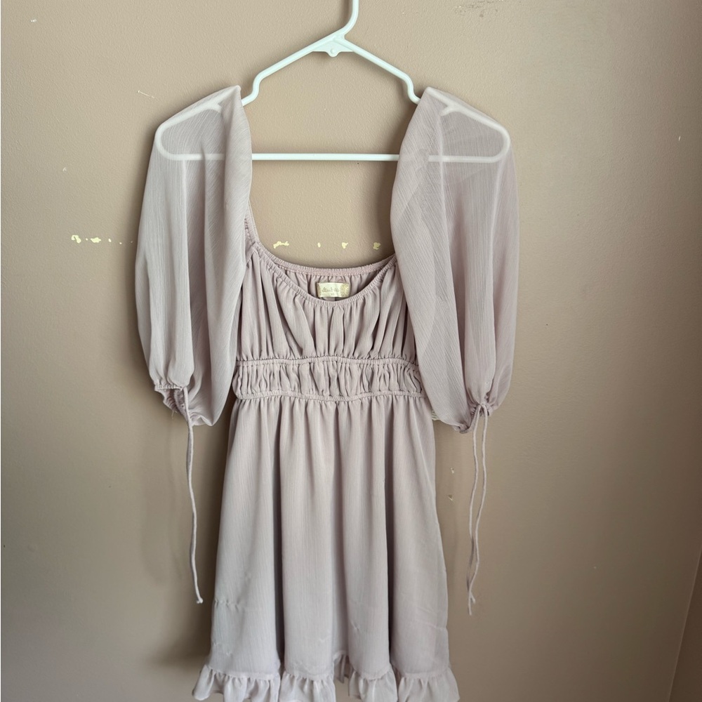 Altar'd State Lavender Puff Sleeve Dress